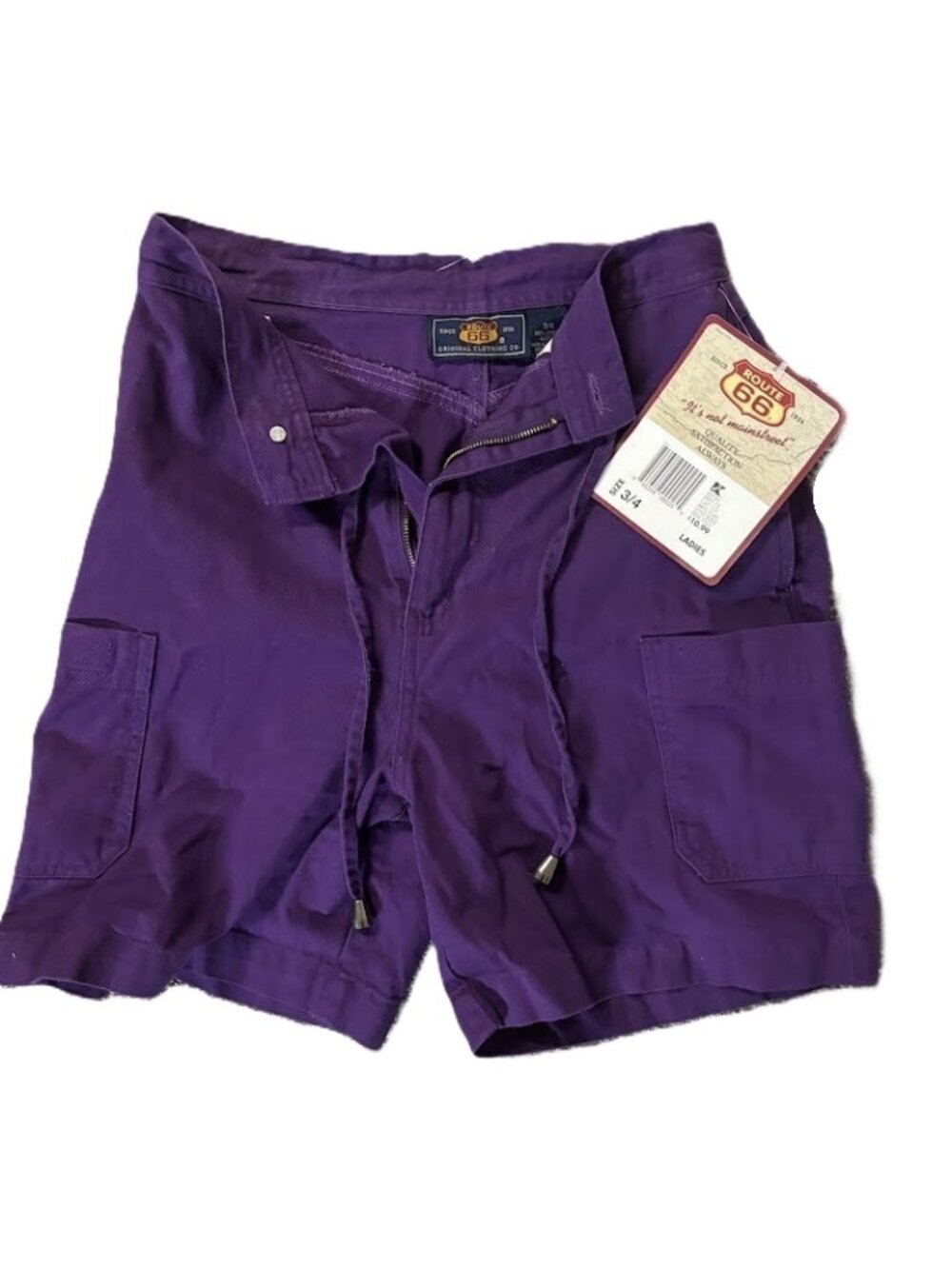 Vintage Route 66 Purple High Rise Denim Shorts